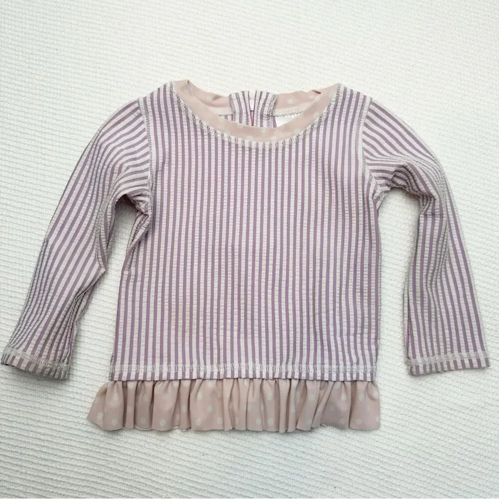 Ruffle Butts seersucker Rashguard top 12-18 months
